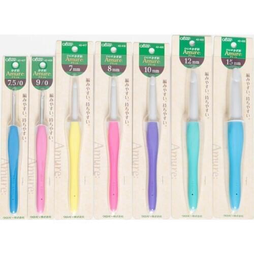 Japanese knitting tools CLOVER AMURE series, candy-colored rainbow, ambiguous thick crochet hook, wool Crochet hook