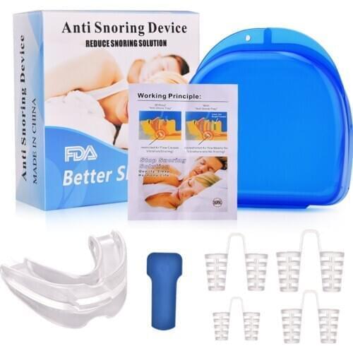 1Pcs Anti Snoring Mouthpiece Nose Clip Relif Apnea Guard Bruxism Tray Sleeping Aid Mouthguard Snore Stopper Health Care Products