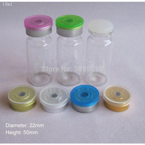 10ml Clear Glass Vials with Silicone Stopper & Flip Off Caps, Cosmetic/Injection glass bottles F658