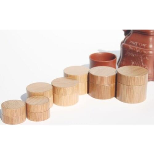 10pcs/lot 3g 5g 10g 15g 30g 50g Bamboo Bottle Cream Jar Nail Art Mask Cream Refillable Empty Cosmetic Makeup Container Bottle