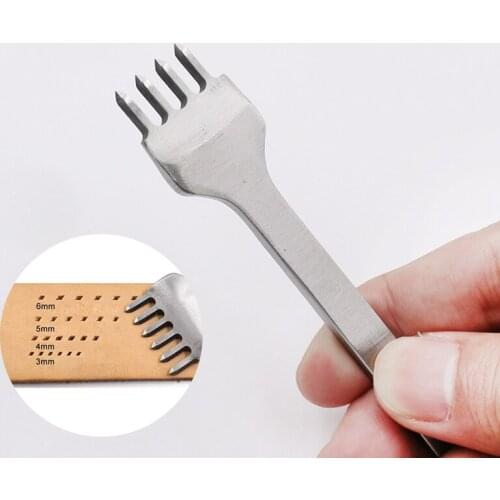 4 pcs Spacing Punch Tool For Leather Hole Punches DIY Leather Craft Tools