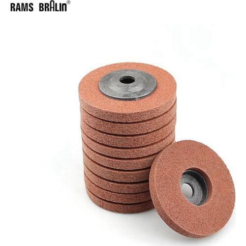 10 pieces 100*12*16 A/O Non-woven Unitized Polishing Wheel Nylon Grinding Disc Angle Grinder Tools for Soft Metal Finish