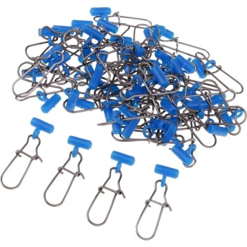 50Pcs Sturdy Strong Sinker Slide with High-strength Stainless Steel #6 Snaps for Braid Fishing Line Connector