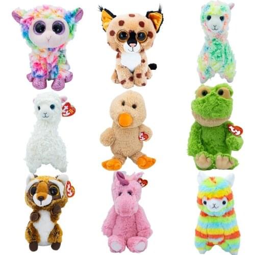 6" 15cm Ty Big Eyes Beanie Cat Plush Toy Doll Stuffed Animal Boys and Girls Birthday Christmas Gifts