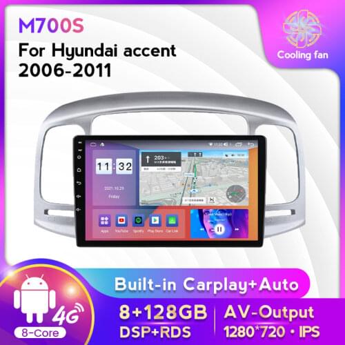 8 Core 6G+128G 2 DIN Car Radio Multimedia Video Player For Hyundai Accent 2006 2007 2008 2009 2010 2011 Navigation GPS Audio FM