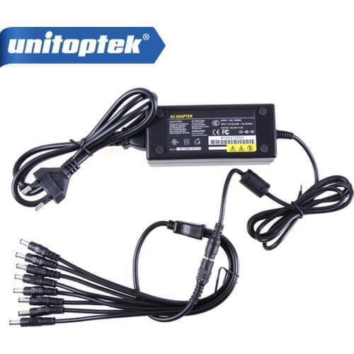 DC 12V 5A AC Adapter CCTV Power Supply Adapter Box 1 To 8 Port For The CCTV Surveillance Camera System ABS Plastic