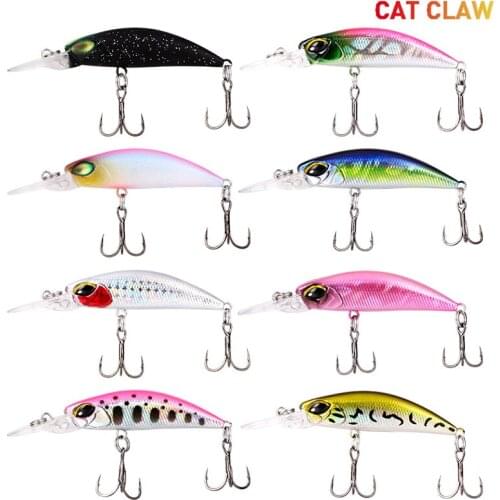 CatClaw Minnow fishing Lure Treble Hooks Slim Surface upper water Floating 70MM Sea Fishing Lure Artificial Hard Bait 504M