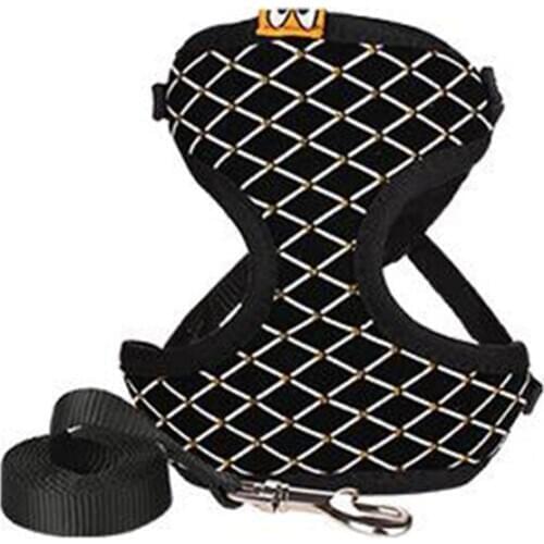 2018 Hot Sale Dog Cat Harnesses Mesh Leash Set Rhinestone Breathable Pet Collar Harnesses Vest Pet Traction for Small Medium Pet
