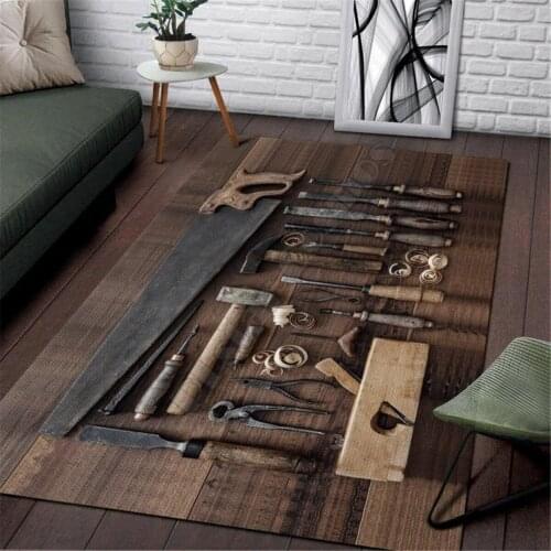 Carpenter Tools Area Rug 3D All Over Printed Non-slip Mat Dining Room Living Room Soft Bedroom Carpet