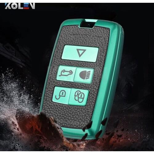Leather TPU Car Remote Key Cover Case Shell Fob For Land Rover Range Rover Sport Evoque Velar Dicovery For Jaguar E-Pace F-Type