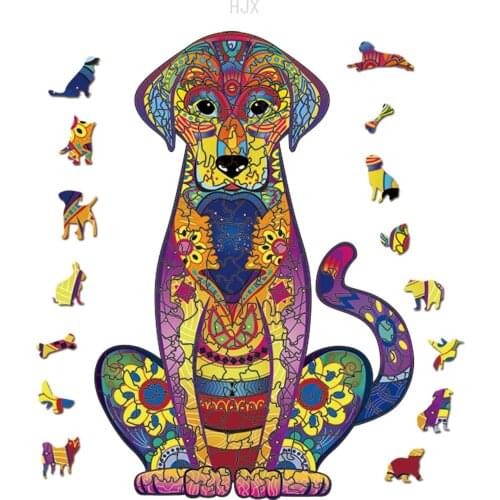 Cool Stuff Dog Jigsaw Puzzle Wooden Educational Toys Common Toy Animal Puzzles for Kids Boys Girls Children Adults Birthday Gift