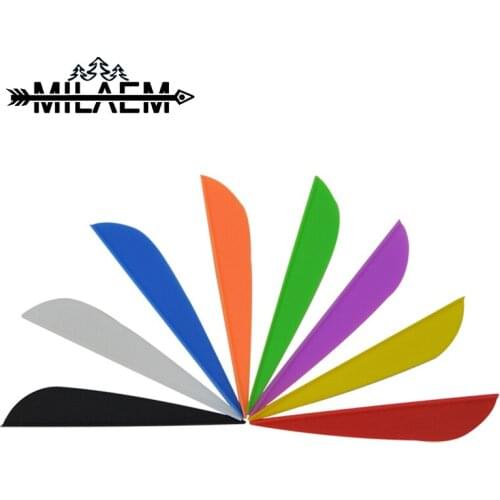 100pcs 3" Archery Arrow Vane For Fiberglass Carbon Arrow Shaft Multi-Color Rubber Feather Bow&Arrow Outdoor Hunting Accessories