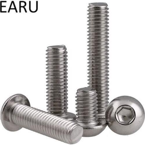 M3*3/4/5/6/8/10/12/14/16/20/25/30-60 304 Stainless Steel DIN7380 Round Pan Hexagon Hex Socket Cup Cap Head Screws Bolt