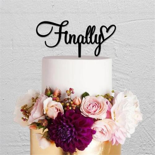 Finally Acrylic Cake Topper Wedding Letters Cake Topper Finally Heart Cake Topper for Wedding Party Decortions