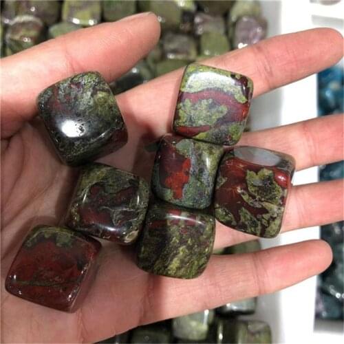 Natural bulk tumbled dragon blood stone cube crystals healing stones for home decoration