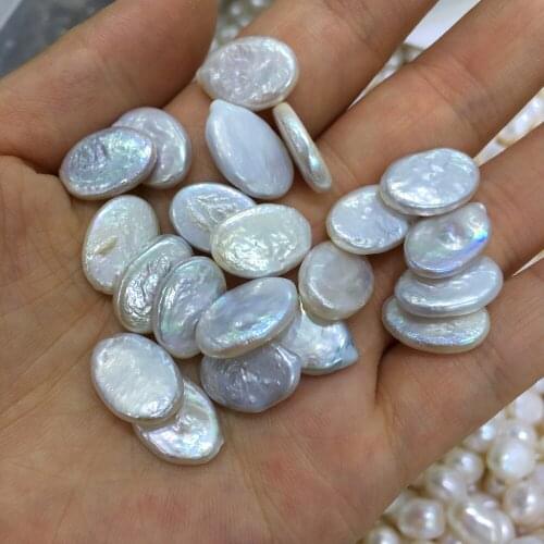 Natural Freshwater White Egg-shaped Pearl Loose Beads Handmade Crafts DIY Necklace Bracelet Jewelry Simple High-end Bead 11-16mm