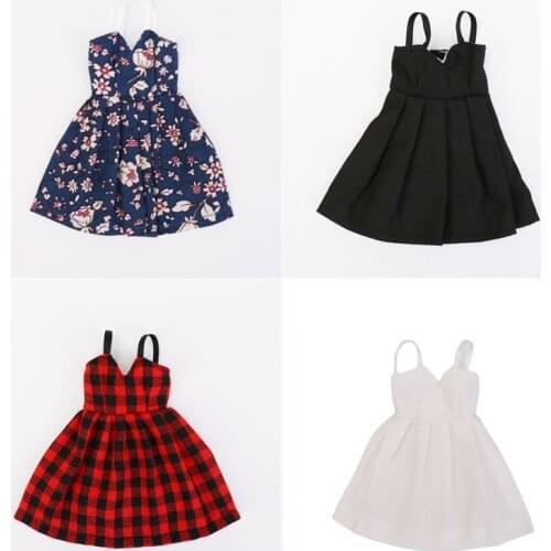 New 30cm Blyth Doll Clothes Polka Dot Skirt Plaid Red Skirt Suitable For 1/6 BJD Blyth Doll DIY Dress Blue White Color