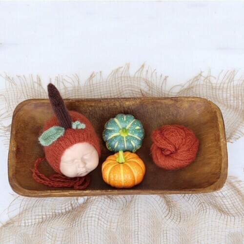 Newborn New Pumpkin Style Hat Wrapped Cloth Doll 3-Piece Set, Halloween Essential Baby Style, Photography Shooting Props