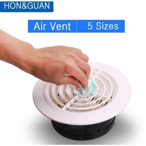 Plastic Round Louver Grille Cover Adjustable Exhaust Outlet Ventilation for Bathroom Kitchen Air Vent Ducting Pipe Ventilator