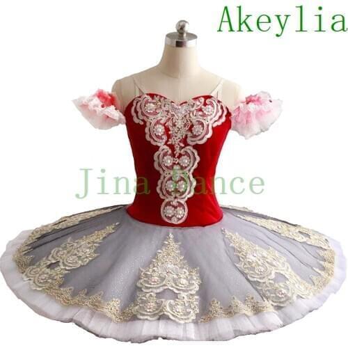 Wine White Professional Ballet Tutu Performance Competition Ballet Stage Costume Pancake Tutu Ballet Adult Classical Tutu Girls