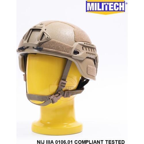 MILITECH Desert Earth MICH NIJ level IIIA 3A Tactical Bulletproof Aramid Helmet ACH ARC OCC Dial Liner Aramid Ballistic Helmet