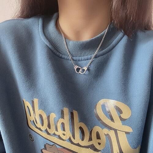 Retro Simple Necklace for Women All-match Handcuff Necklace Clavicle Street Personality Couple Jewelry New Fashion Trendy Metal