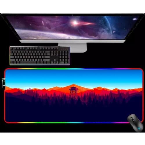 Rgb Mousepad Xxl Mause Pad Deep Forest Firewatch Mouse Pad Anime Gamer Keyboard Gaming Laptop Desk Mat Diy Mice Keyboards Office