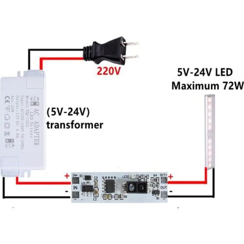 Touch Switch Capacitive Module 5V-24V 3A LED Dimming Control Lamps Active Components Short Distance Scan Sweep Hand Sensor