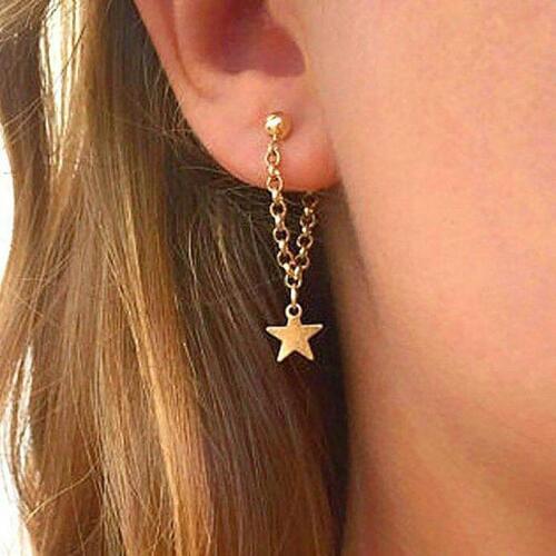 European Fashion Personality Women Simple five-pointed Star Earrings Fashion Jewelry Tassel Earrings Wedding Accessories