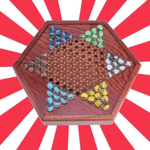 Hexagonal Checkers Drawer Type Checkers Glass Marbles Checkers Wooden Checkerboard Adult Kids Family GameGift Interior Storage
