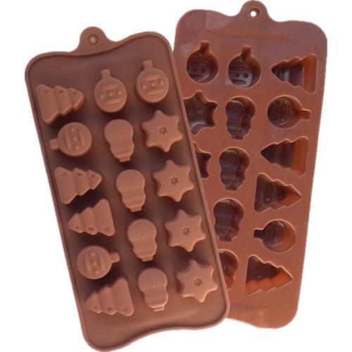 Silicone Star Tree Chocolate Molds Jelly Ice Molds Cake Mould Bakeware D536