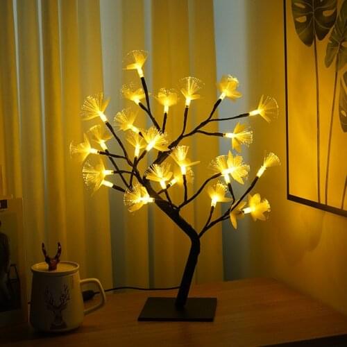 PheiLa LED Nights Lights Fairy Christmas Tree Lamp USB Powered Bedside Study Lamp For Room Desk Holiday Lighting Decoration