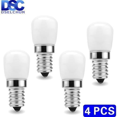 4pcs/lot LED Fridge Light Bulb E14 3W Refrigerator Corn bulb AC 220V LED Lamp White/Warm white SMD2835 Replace Halogen Lights