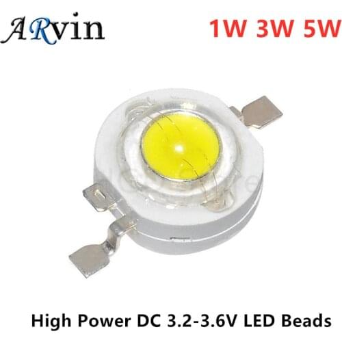 10pcs 1W 3W 5W High Power DC 3.2-3.6V LED Beads Light Diode LED Chip SMD Warm White For SpotLight Downlight DIY Lamp Bulb