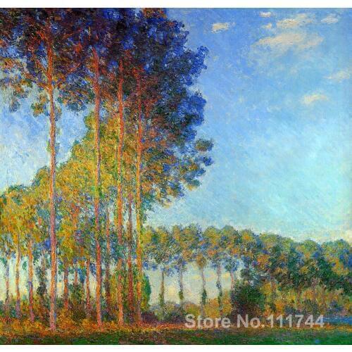 Poplars on the Banks of the River Epte Seen from the Marsh Claude Monet paintings for sale Landscape art Handmade High quality