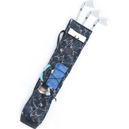 Tourbon Outdoor Golf Sunday Bag Clubs Sticks Carry Case Tee Holder Golf Balls Pouch Nylon Car Driving Range Storage Cover 83cm