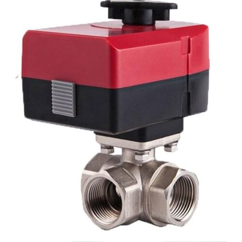 DN20 three way ball valve electric valve actuators 3-way motorized valve Integrated electric valve