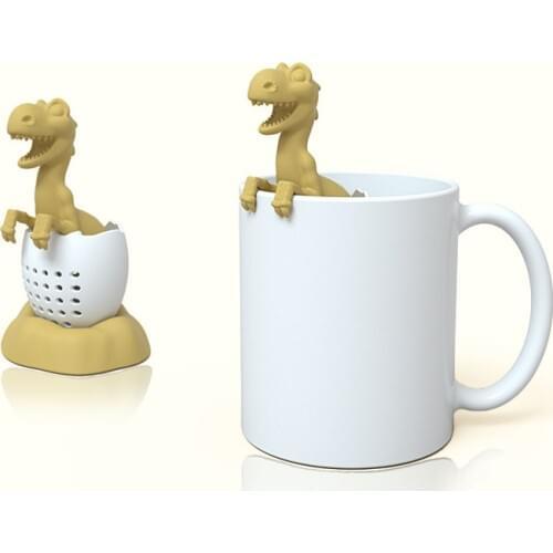 Creative Dinosaur Shape Tea Infuser Leaf Herbal Spice Filter Strainers Silicone Tea Strainer Reusable Filter Tea Set Accessories
