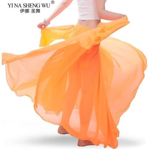 Women Belly Dance Costume Chiffon Long Big Swing Skirt Performance Stage Elegant Bellydance Wear Long 720 Degree Swing Skirt New