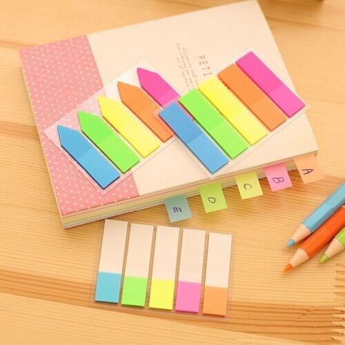 2PCS Fresh Rainbow Color Memo Pad Sticky Notes Memo Notebook Stationery School Supplies