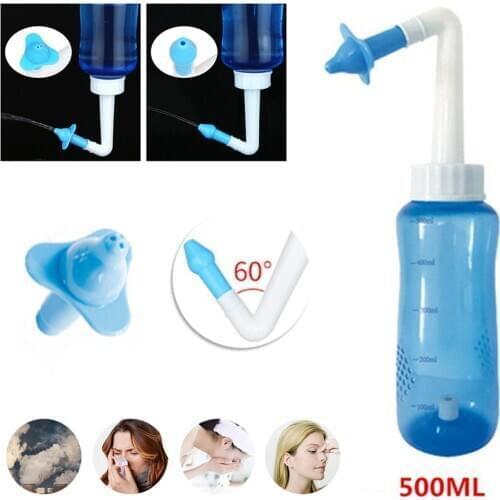 500ml Adults Children Neti Pot Nasal Nose Wash Detox Sinus Allergies Relief Nose Wash Cleaner Rinse Bottle