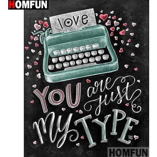HOMFUN Full Square/Round Drill 5D DIY Diamond Painting "Letter love" 3D Embroidery Cross Stitch 5D Home Decor A13566
