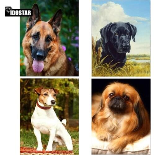 5D DIY Full Square / round Diamond Mosaic Animal Dog Diamond Painting Cross Stitch Home Decor Handicraft Christmas gift