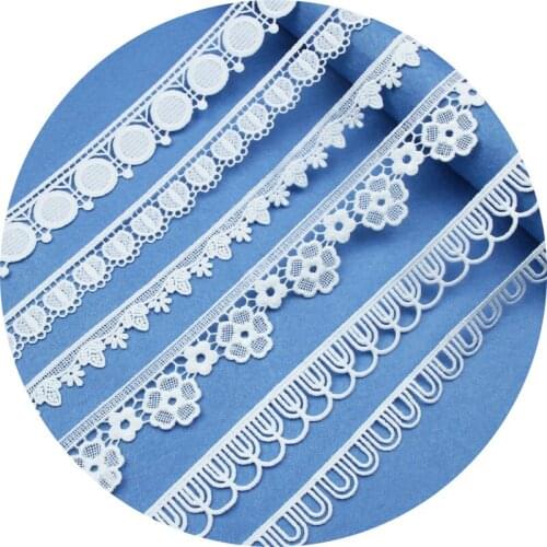 10 Yards White Embroidered Lace Ribbons Fabric Trims DIY Apparel Sewing Handmade Craft Materials Milk Silk
