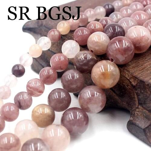 Free Shipping 6 8 10 12mm Fashion Natural Gems Round Purple Berry Quartz Jewelry Findings Beads 15inch