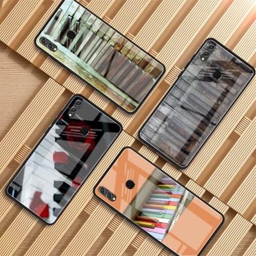 Piano key Tempered Glass Phone Case For Huawei P20 P30 pro P40 lite Mate 20 30 pro 30 lite