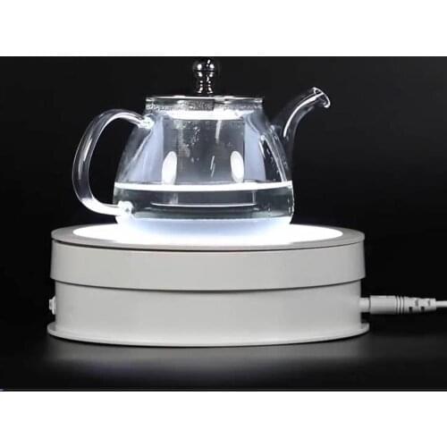 New Fashion Jewelry Electric Rotating Display Stand Table Lights up Turntable with Lights base Luminous Photography Tools