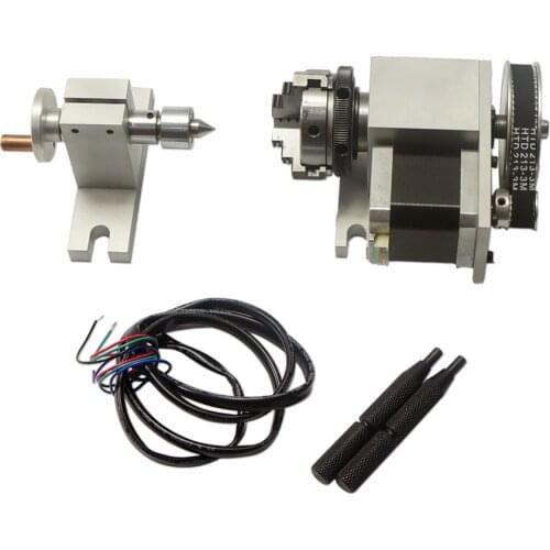 Engraving Machine Fourth Axis a Axis Rotary Axis Cnc Indexing Head 50 Three-Jaw Chuck K-50 Center Height 44Mm with Tail Top