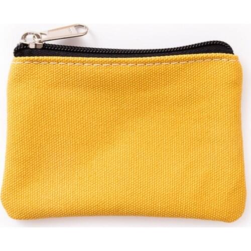 New Style Canvas Bag Cotton Key Bag Simple Embroidery Coin Purse Zipper Ladies Wallet Small Card Holder Storage Bag