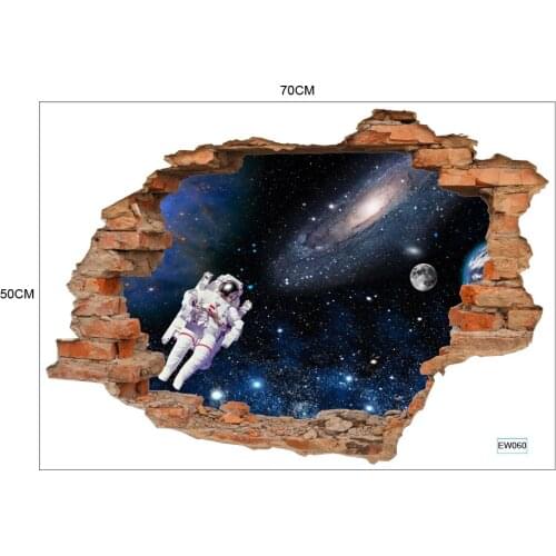 EW060 Simulation 50cm*70cm broken wall 3D stereo wall stickers fake windows living room bedroom background stickers